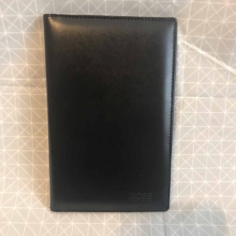 NWOT Hugo Boss Black Leather Breast Pocket Wallet